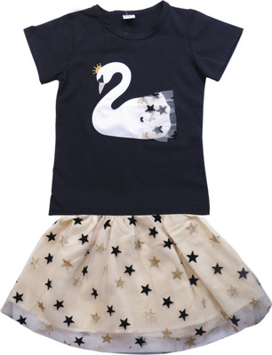 Rihav Baby Girls Party(Festive) Top Skirt(GF03_BLACK)