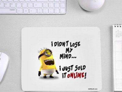 InkWynk Animated Character Funny Quotes Designer Rubber Grip Student Mousepad(White)