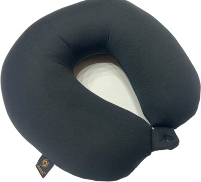 Lushomes Wonder Foam Black Travel Neck Pillow with Snap Button-30 cm x 35 cm (Single Pc) Neck Pillow(Grey)