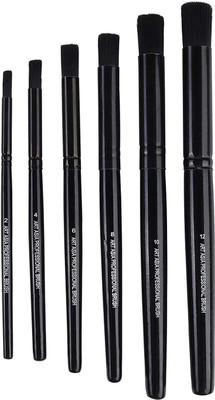 art asia 6pc All Black Stencil Paintbrush Set(Black)