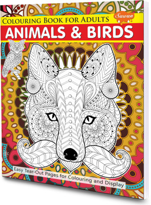 Colouring Book For Adults Animals & Birds By Sawan(Paperback, Sawan)