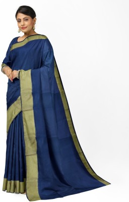 Saadhvi Printed Daily Wear Cotton Silk Saree(Blue)