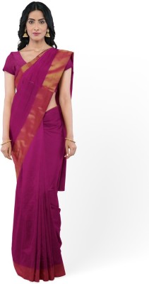 Suali Printed Daily Wear Cotton Silk Saree(Magenta)