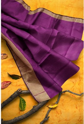 Samai Solid/Plain Daily Wear Cotton Silk Saree(Maroon)