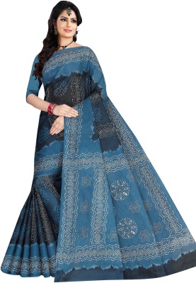 TAMAIRA FASHION Printed Daily Wear Pure Cotton Saree(Grey)