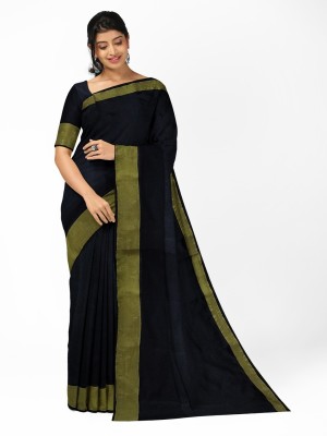 Saadhvi Printed Bollywood Silk Blend Saree(Black)