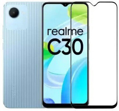 welldesign Edge To Edge Tempered Glass for realme C30(Pack of 1)