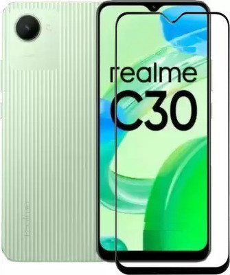 welldesign Edge To Edge Tempered Glass for realme C30(Pack of 1)