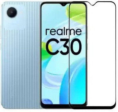 welldesign Edge To Edge Tempered Glass for realme C30(Pack of 1)