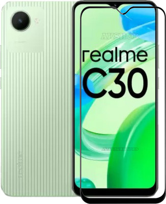 AKSHUD Edge To Edge Tempered Glass for RealMe C30(Pack of 1)