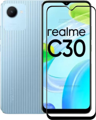 AKSHUD Edge To Edge Tempered Glass for realme C30, REALME C30(Pack of 1)