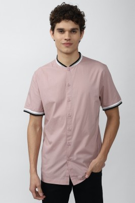 FOREVER 21 Men Solid Casual Pink Shirt