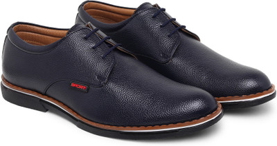 Zixer Artificial Synthetic Leather Office Blue Formal Shoes For Men Branded Look Lace Up For Men(Blue , 7)