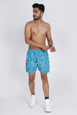 ibutterfly Printed Men Light Blue Beach Shorts