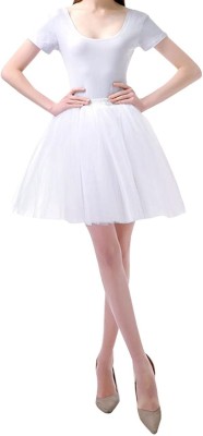 Janak Solid Women A-line White Skirt