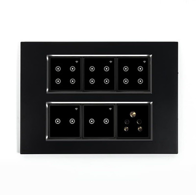 Urja Smart Automation 12 Modular Touch Switch Board, 15 Switch Control + 1 Smart Plug(Black)