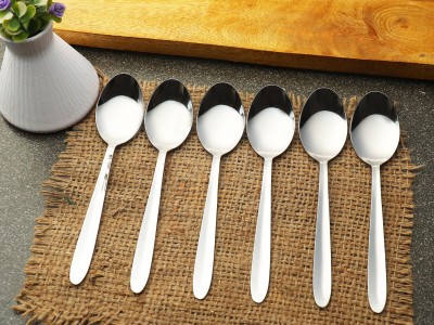 ZEVORA Stainless Steel Dinner Spoon/Table Spoon Set Length 16cm (Medium, Set of 6) Stainless Steel Table Spoon Set(Pack of 6)