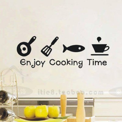 sticker bazzar 54 cm enjoy cooking time Removable Sticker(Pack of 1)