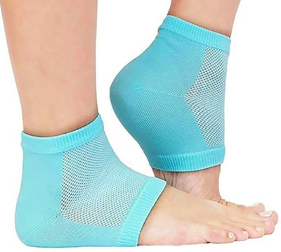 Zuvim Heel Pain Relief Silicone Gel Heel Socks (Free Size) Heel Support(Blue)