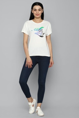 Allen Solly Graphic Print Women Round Neck White T-Shirt