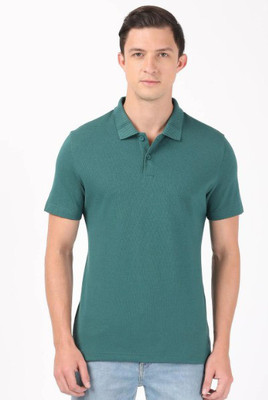 JOCKEY Solid Men Polo Neck Green T-Shirt