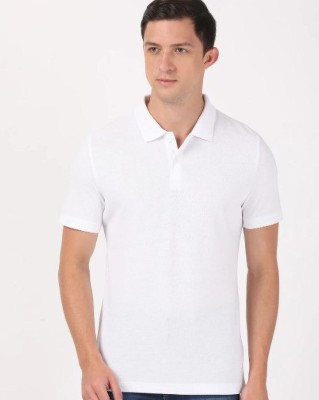 JOCKEY Solid Men Polo Neck White T-Shirt