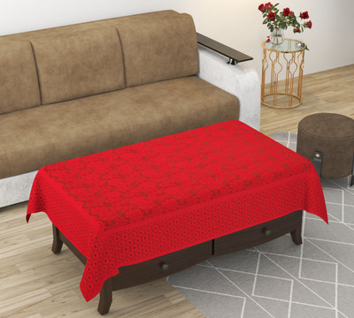 Bigger fish Self Design 6 Seater Table Cover(Maroon, Cotton)