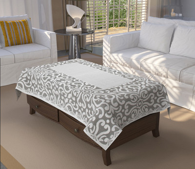 Bigger fish Self Design 4 Seater Table Cover(Grey, Cotton)