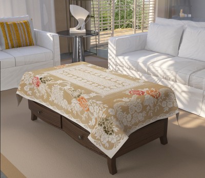 Bigger fish Floral 4 Seater Table Cover(Beige, Cotton)