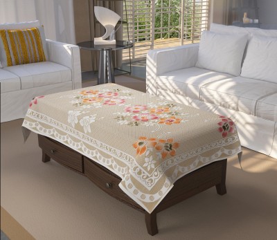 Bigger Fish Floral 4 Seater Table Cover(Beige, Cotton)