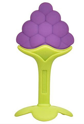 KRITIU Flexible Silicone Fruit Shape Teether for Baby Dental Care Teether BPA free Teether(Pink)