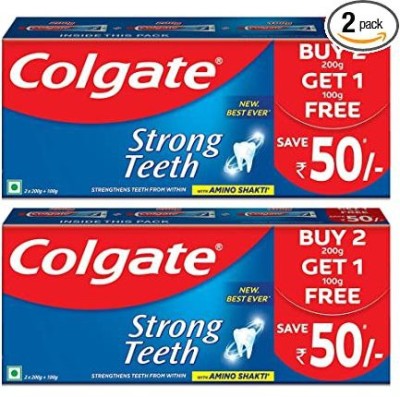 Colgate Strong Teeth With AMINO SHAKTI JUMBO (Pack of 2) 500x2 @@ 1kg Toothpaste(500 g, Pack of 2)