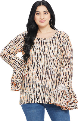 VINAAN Casual Printed Women Multicolor Top