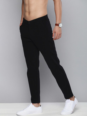 HERE&NOW Slim Fit Men Black Trousers