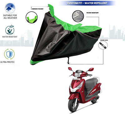 WMIZEXA Waterproof Two Wheeler Cover for Hero(Destini 125, Green, Black)