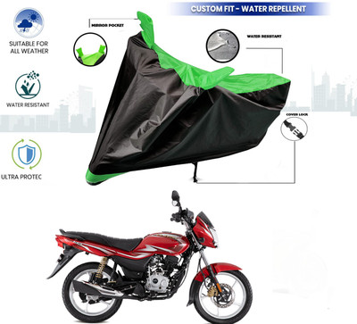 HWSXQAE Waterproof Two Wheeler Cover for Bajaj(Platina 100 DTS-i, Green, Black)