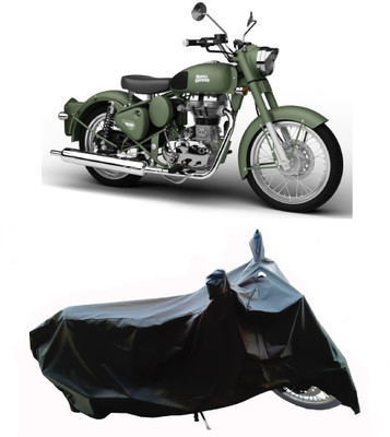 Wegather Two Wheeler Cover for Royal Enfield(Battle Green, Black)