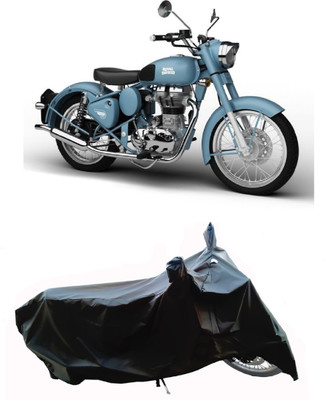 Wegather Two Wheeler Cover for Royal Enfield(Classic Squadron BS6, Black)