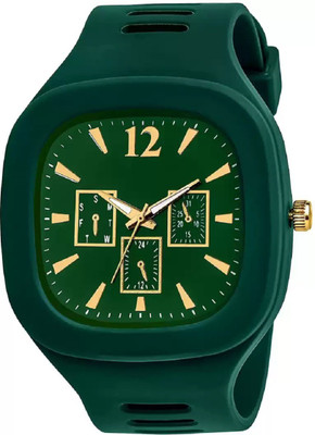 Capitalpoint Square Multi DIAL Analog Silicon Strap Capital Stylish Designer Analog Watch Capitalpoint Silicone PU Strap Watch Analog Watch  - For Boys & Girls