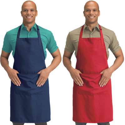 Blackpoll Polyester Home Use Apron - Free Size(Blue, Red, Pack of 2)