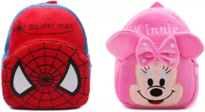 Bluemoon BM-New combo of 2 red spiderman, pink minnie36.2 12 L Backpack(Multicolor)