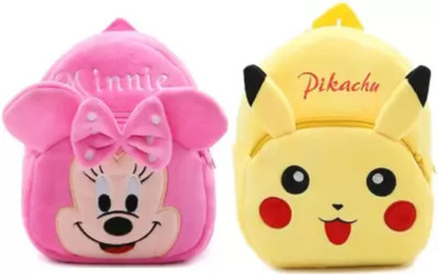 AMANVANI BM-New combo of 2 pink minnie yellow pikachu36.4 12 L Backpack(Multicolor)
