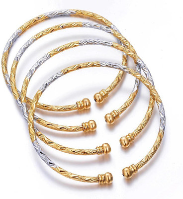 DENICRAAS Brass Gold-plated, Sterling Silver Kada(Pack of 4)