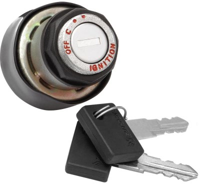 deutsche Ignition Cum Steering Lock Compatible With TVS Max-100/ TVS Champ 12V AC(4Wires) DEUS-0440A Key Switch Lock(Black)