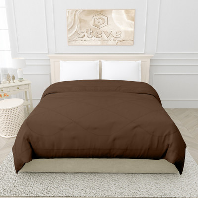 STEVE Solid Double Comforter for  AC Room(Microfiber, Brown)