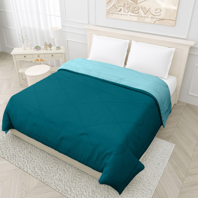 STEVE Solid Double Comforter for  AC Room(Microfiber, CYAN-AQUA)