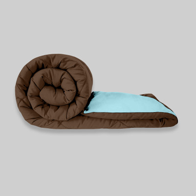 KORBIN Solid Single Comforter for  Mild Winter(Microfiber, Brown, Seagreen)