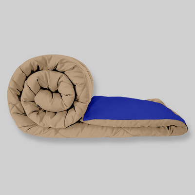 KORBIN Solid Single Comforter for  Mild Winter(Microfiber, Taupe, Blue)