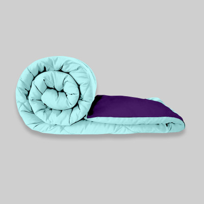 KORBIN Solid Single Comforter for  Mild Winter(Microfiber, Purple, Aqua)