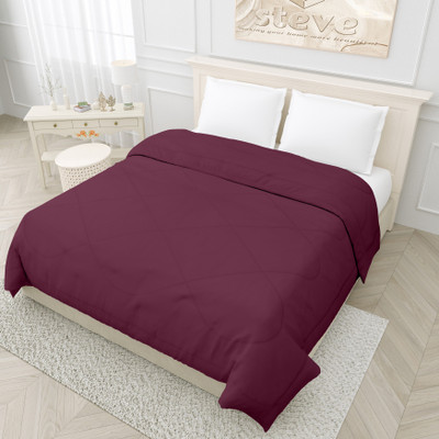 STEVE Solid Double Comforter for  AC Room(Microfiber, MAHROON)